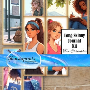 Teen Chronicles Girl Journal Kit, Kit diario magro, Kit diario alto, Kit diario per ragazze adolescenti, Kit diario di scrittura, Download immediato