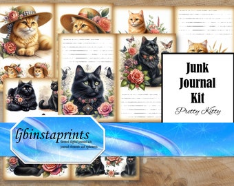 Pretty Kitty Journal Kit, Cat Journal Kit, Journal Printable Kit, Kitten  Journal Starter Kit, Pet Journal Kit, Instant Download