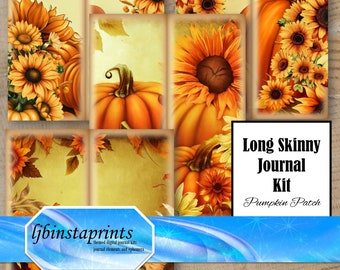 Pumpkin Patch Skinny Journal Kit, Tall Journal Kit, Fall Skinny Journal Kit, Autumn Journal Kit, Harvest Journal Kit, Instant Download