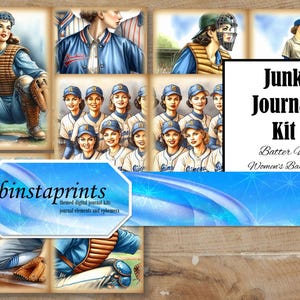 Kit de journal de baseball pour femmes, kit de journal de baseball, kit de journal de courrier indésirable, kit de journal de sport pour femme, téléchargement immédiat
