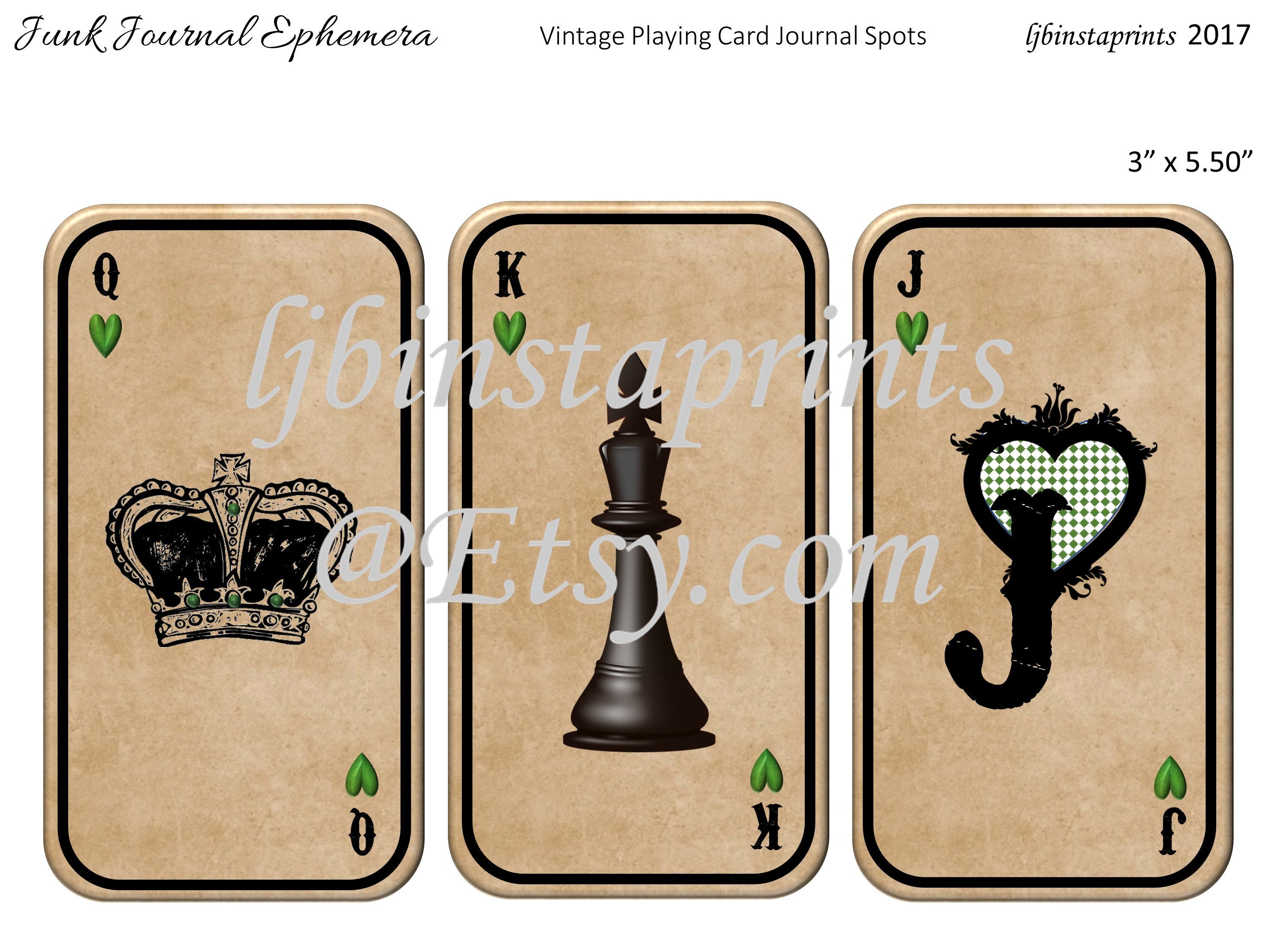 Playing Cards Journal Digital Cards Journal Playing Card Etsy