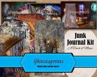 Magic Junk Journal Kit, Junk Journal Kit, Sorcerer Junk Journal Kit, Fantasy Junk Journal, Instant Download
