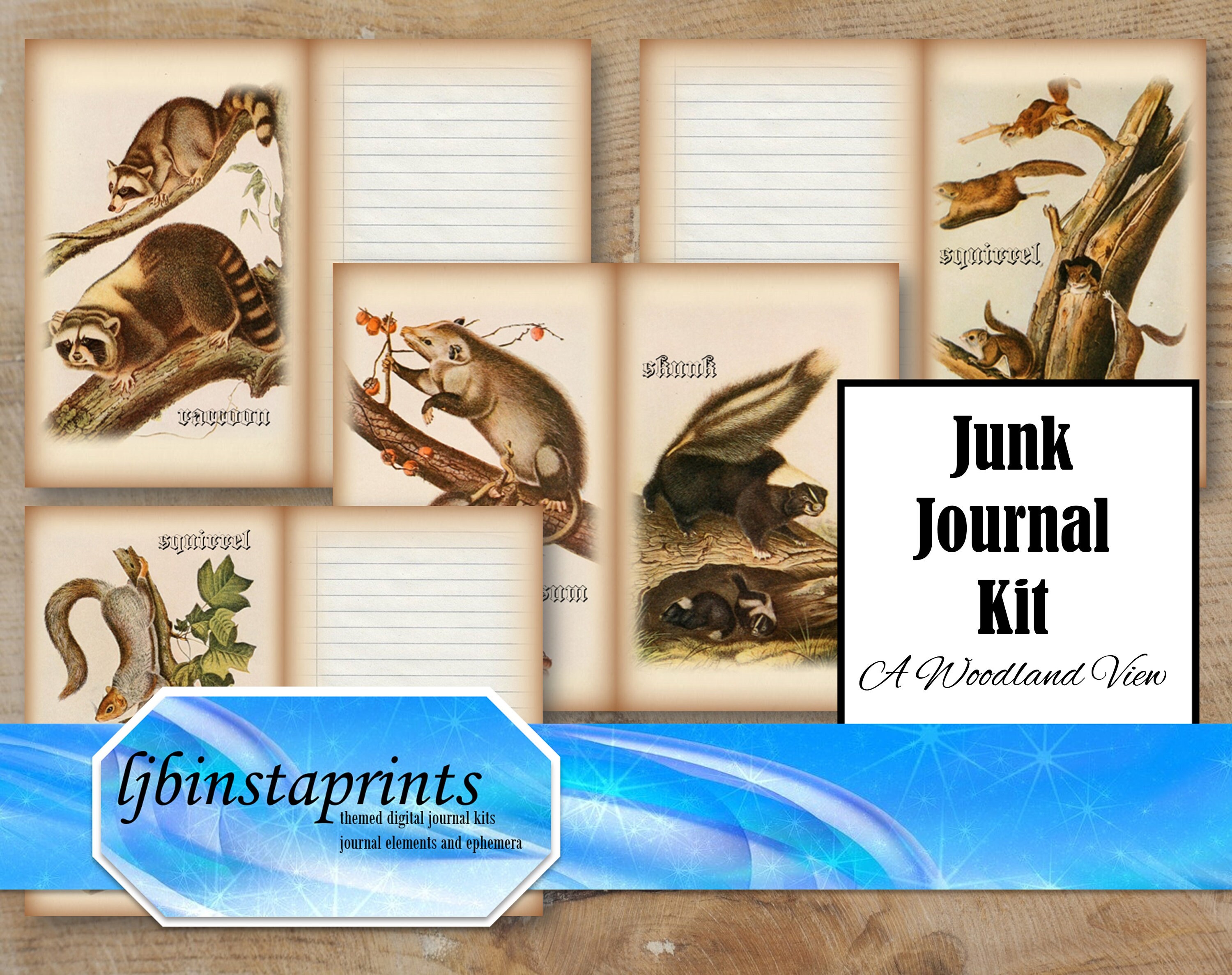 A Woodland View Journal Kit Animal Journal Kit Zoology Etsy