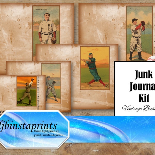 Baseball Junk Journal Kit - Etsy