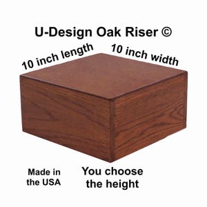 Oak Riser 10 x 10, You choose the Height, Plinth, Centerpiece, Wedding, Display stand, Decor, Handcrafted, Solid Wood, U-Design ©