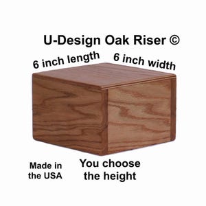 Oak Riser 6 x 6, You choose the Height, Plinth, Centerpiece, Wedding, Display stand, Decor, Handcrafted, Solid Wood, U-Design ©