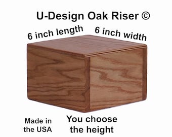 Oak Riser 6 x 6, You choose the Height, Plinth, Centerpiece, Wedding, Display stand, Decor, Handcrafted, Solid Wood, U-Design ©
