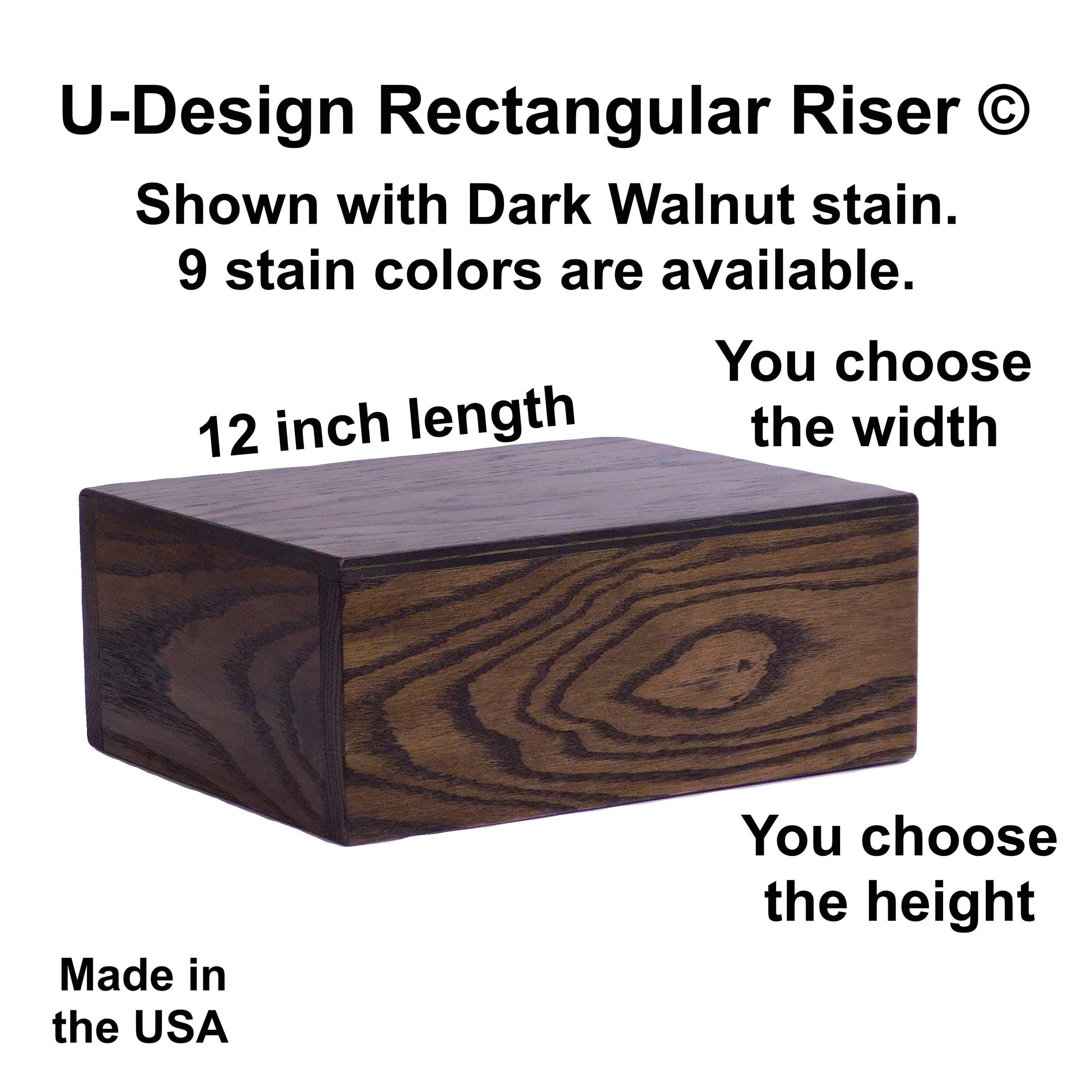Oak Rectangular Riser, 12 Inch Length, You Choose the Width and Height ...