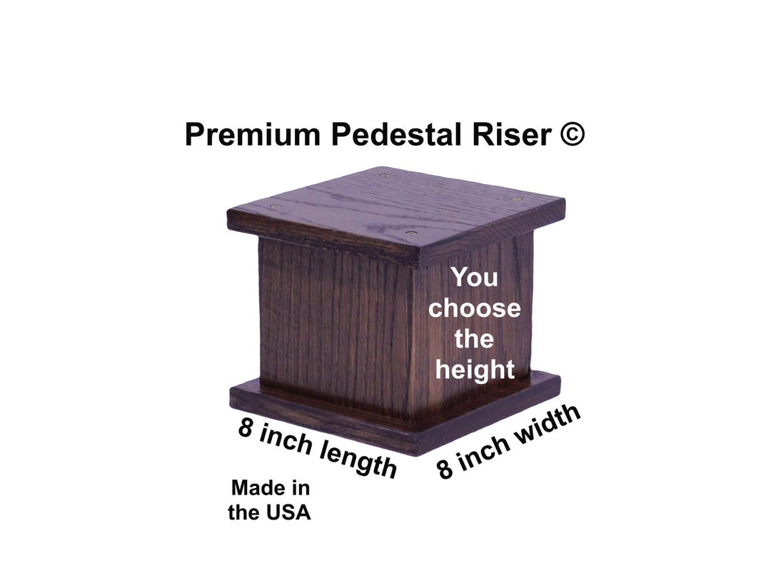 Liberty 8 Inch Riser Oak Pedestal Riser, 8 Inch Length, 8 Inch Width, You Choose the Height ...