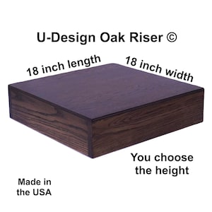 Oak Riser 18 x 18, You choose the Height, Plinth, Centerpiece, Wedding, Display stand, Decor, Handcrafted, Solid Wood, U-Design ©