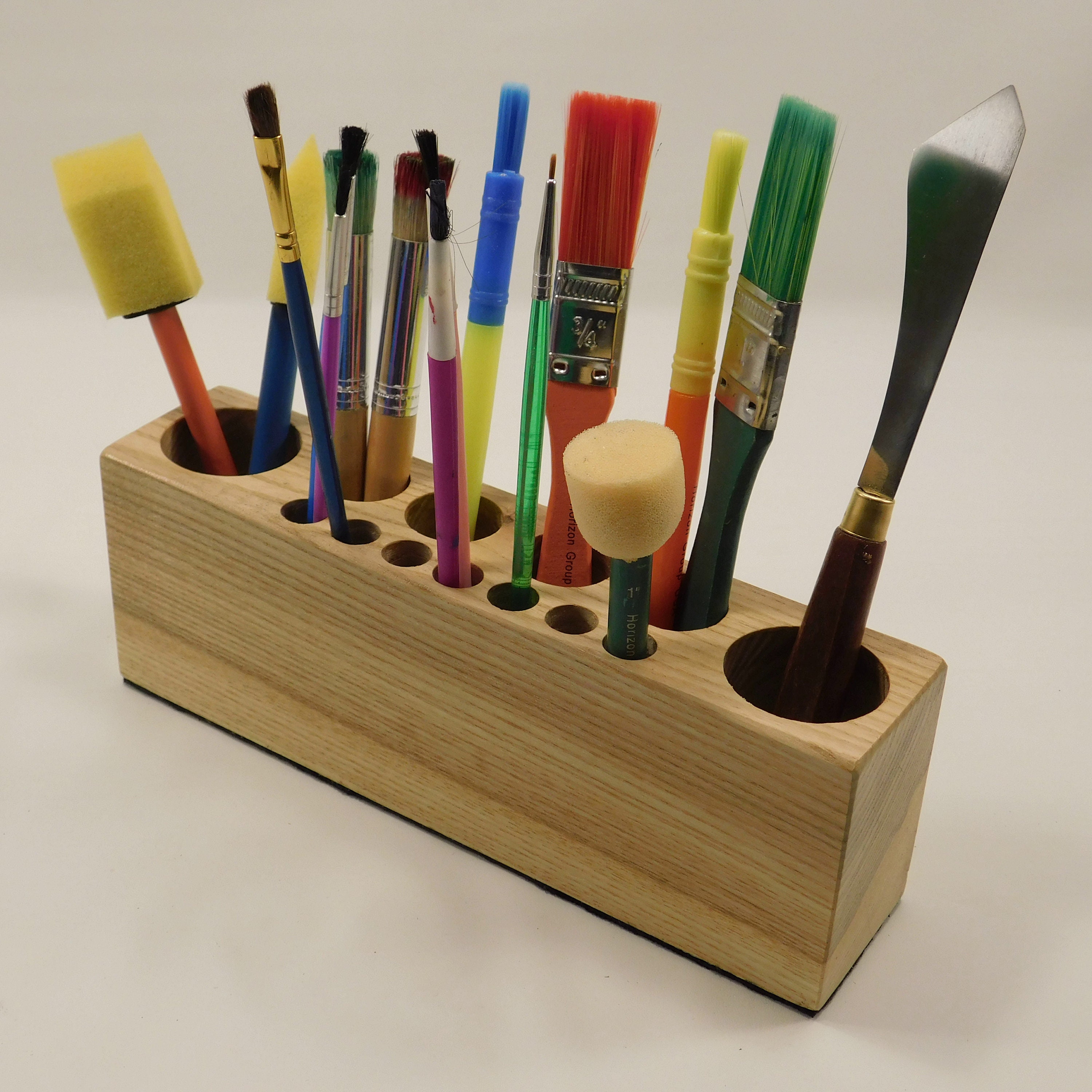 Large Block Desk Caddy Wood Desk Caddy Pencil Holder Makeup Etsy