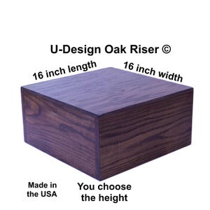 Oak Riser 16 x 16, You choose the Height, Plinth, Centerpiece, Wedding, Display stand, Decor, Handcrafted, Solid Wood, U-Design ©