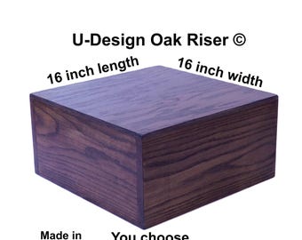 Oak Riser 16 x 16, You choose the Height, Plinth, Centerpiece, Wedding, Display stand, Decor, Handcrafted, Solid Wood, U-Design ©