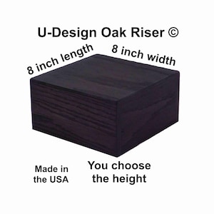 Oak Riser 8 x 8, You choose the Height, Plinth, Centerpiece, Wedding, Display stand, Decor, Handcrafted, Solid Wood, U-Design ©