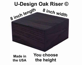 Oak Riser 8 x 8, You choose the Height, Plinth, Centerpiece, Wedding, Display stand, Decor, Handcrafted, Solid Wood, U-Design ©