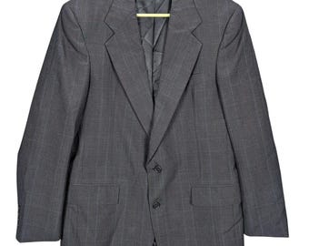 Vintage Christian Dior Monsieur Blazer Mens 39R Check Two Button Made USA 90s