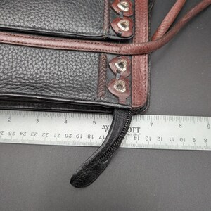 Brighton Leather Shoulder Bag Womens Black Brown Pebbled Heart Grommet Charm image 14