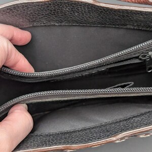 Brighton Leather Shoulder Bag Womens Black Brown Pebbled Heart Grommet Charm image 10