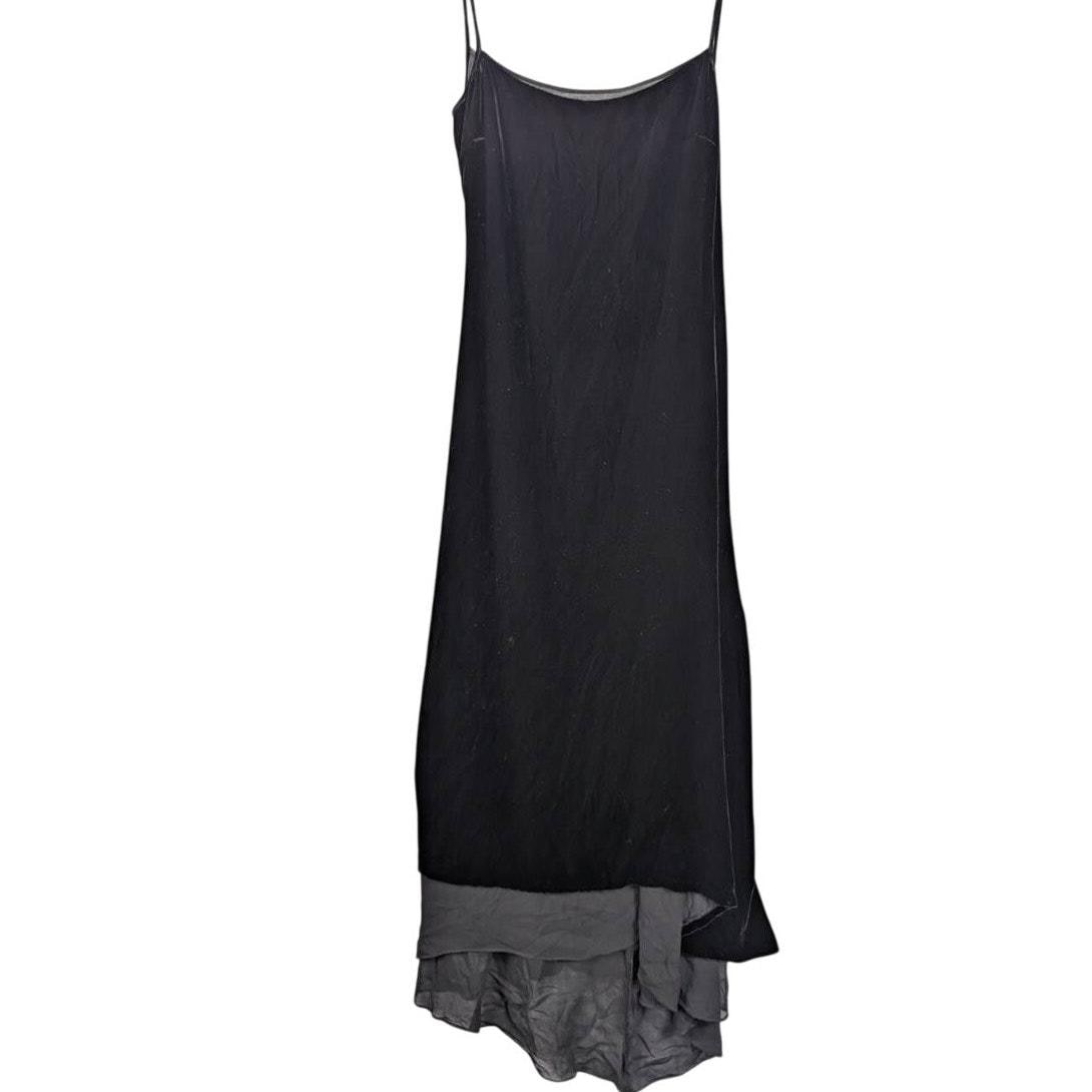 bcbg black silk dress BCBG Maxazria silk black double lined asymmetrical hem midi dress – Fallen  Angel