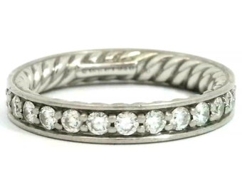 David Yurman Platinum .5 tcw Diamond Ring - Vintage, Size 5.25, Excellent Condition, Rare Find, 3.3 mm