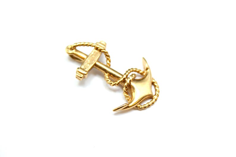 14k Yellow Gold Anchor Pendant Nautical Jewelry Image 0
