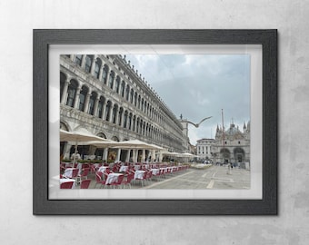 St Mark’s Square Venice Italy Photography Print, Venetian Travel Wall Art, Italy Photo Download