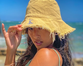 Embroidered Cotton Bucket Hat Summer Beach Sun Hat Unisex Foldable Reffer Women?s Hat Latest Reversible 100% Cotton Butterfly  main image 4