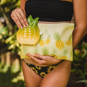 Pineapple Party Clutch Bag, Cotton bag, Accessory Pouch,Coin Purse, Bridesmaid Bags, Organizer, Aloha