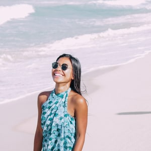Mermaid Dreams Pareo. Designed in Hawaii. Recycled polyester sustainable fabrics.