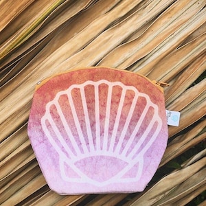 Sunrise Seashell Coin Purse, Shaped bag, Accessory Pouch,Coin Purse, Child&#39;s Toys Bags, Organizer, Sunset colors