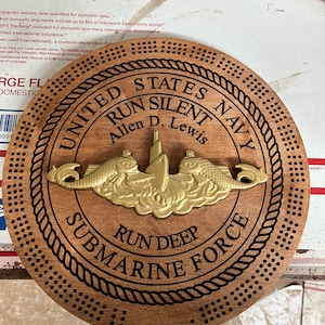 Submarine Dolphins Brass Plaque 