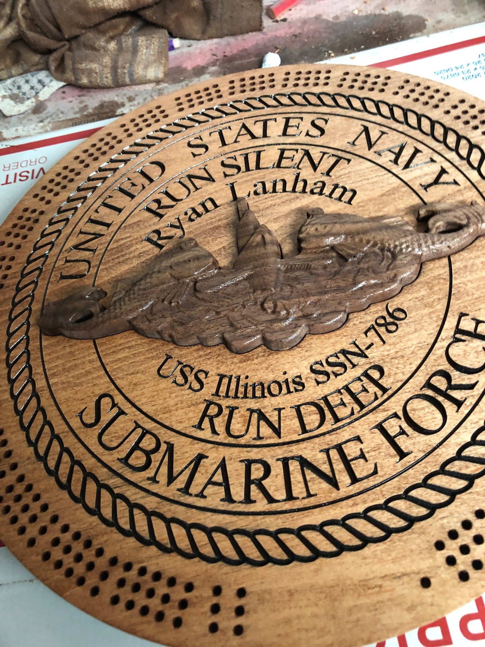 Submarine Dolphins Cribbage Board Etsy
