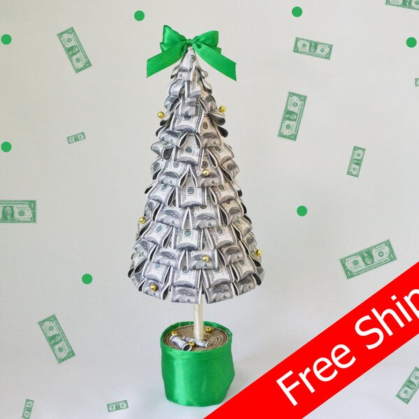 Money Tree Topiary Green Money Gift FREE SHIPPING Home Decor Money Souvenir Money Tree Dollars Paper tree Business Gift for men Office