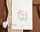Happy Flower Christian Home Cottage Digital Art Print Download Printable Wall Art Watercolor Rustic Folk Core Style Painting Inexpensive