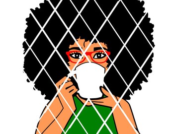 Download Dreadlocks Woman Drinking With Mug Svgafro Puff Svgheadwrap Etsy