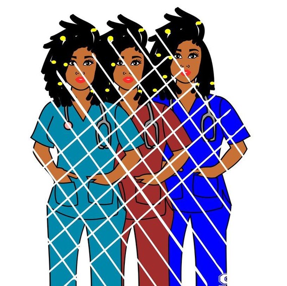 Afro Woman Svgblack Nurse Svg Black Woman Svg Full Body Etsy