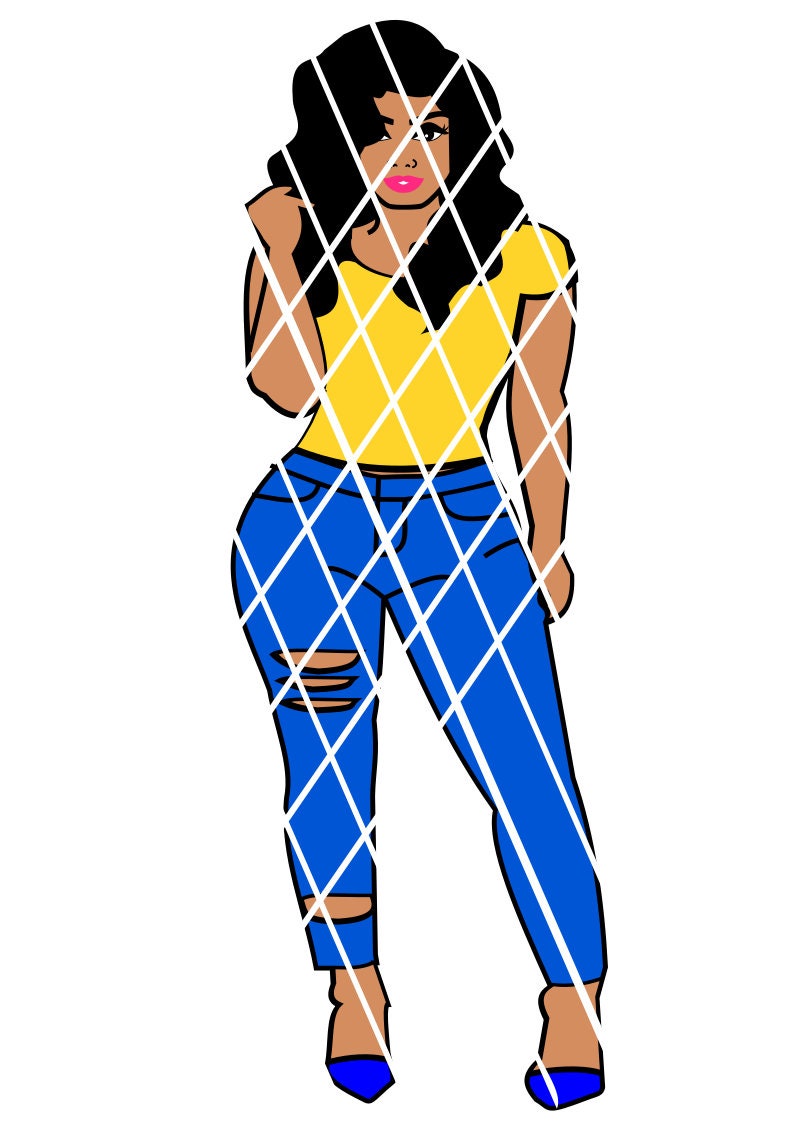 Download Sewing Fiber Black Girl Svg Black Woman Svg Afro Style Tusha Full Body Svg Silhouette Svg Black Girl Hair Afro Puffs African American Svg Craft Supplies Tools
