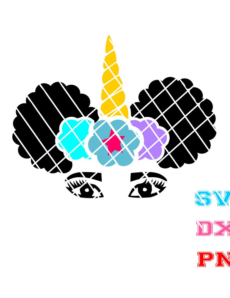 Download Afro Unicorn SVG Unipuffs svgcutting fileAfrican | Etsy