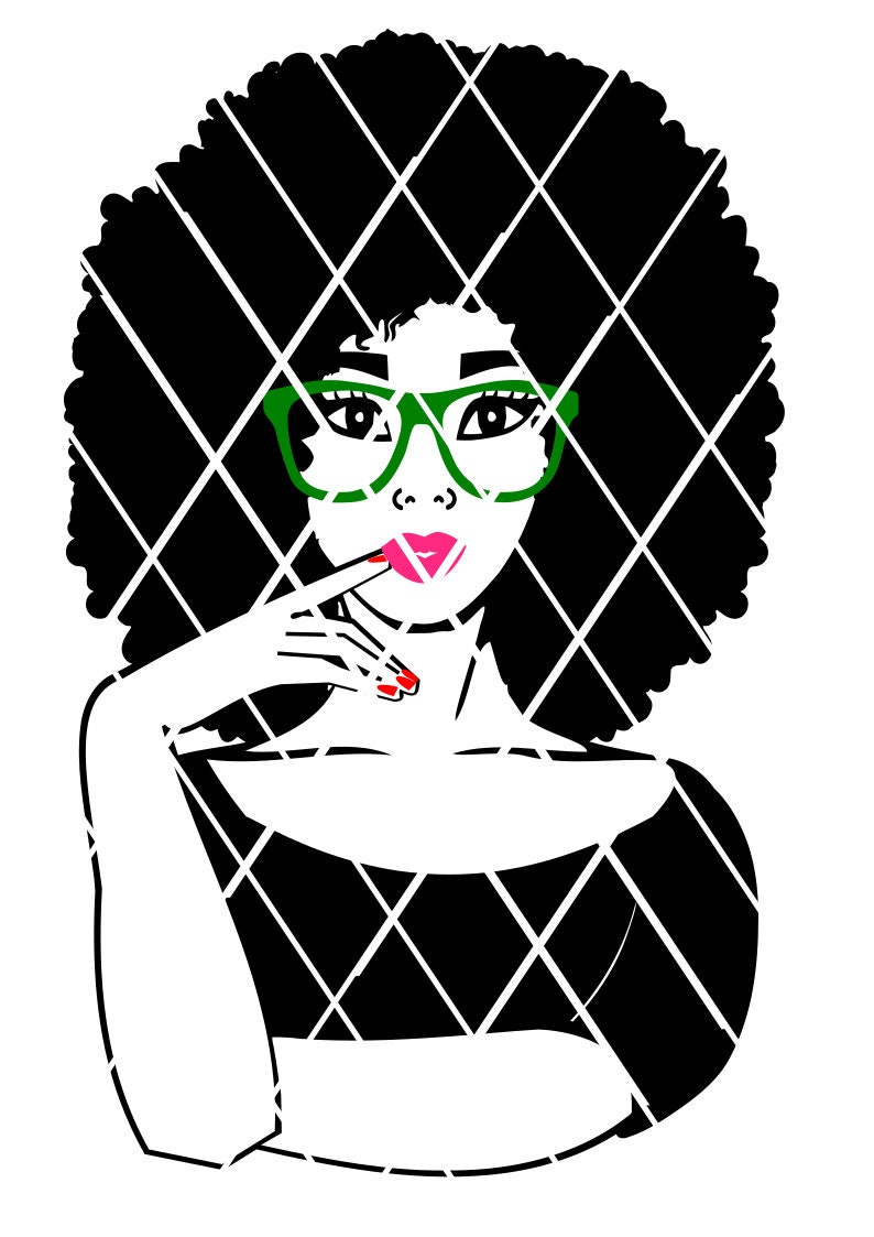Afro womanAfro Hair Lady svg Natural hair svgSilhouette ...