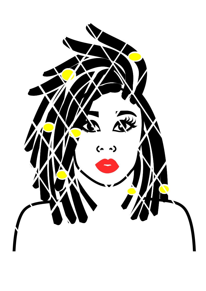 Download Locs Lady with red lips svg Afro Locs svg Rasta | Etsy