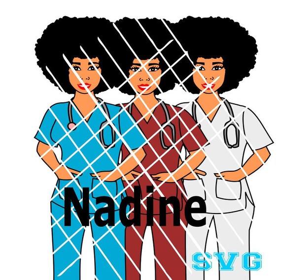 Plastic Canvas Sewing Fiber Full Body Svg Silhouette Svg Black Girl Hair Afro Puffs African American Svg Black Nurse Svg Candice Svg Black Woman Svg Afro Style