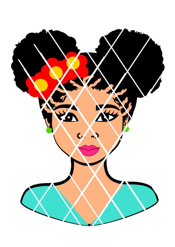 Download Elsa Afro puff svg BUNDLEAfro Lady svgBust SVGSilhouette ...