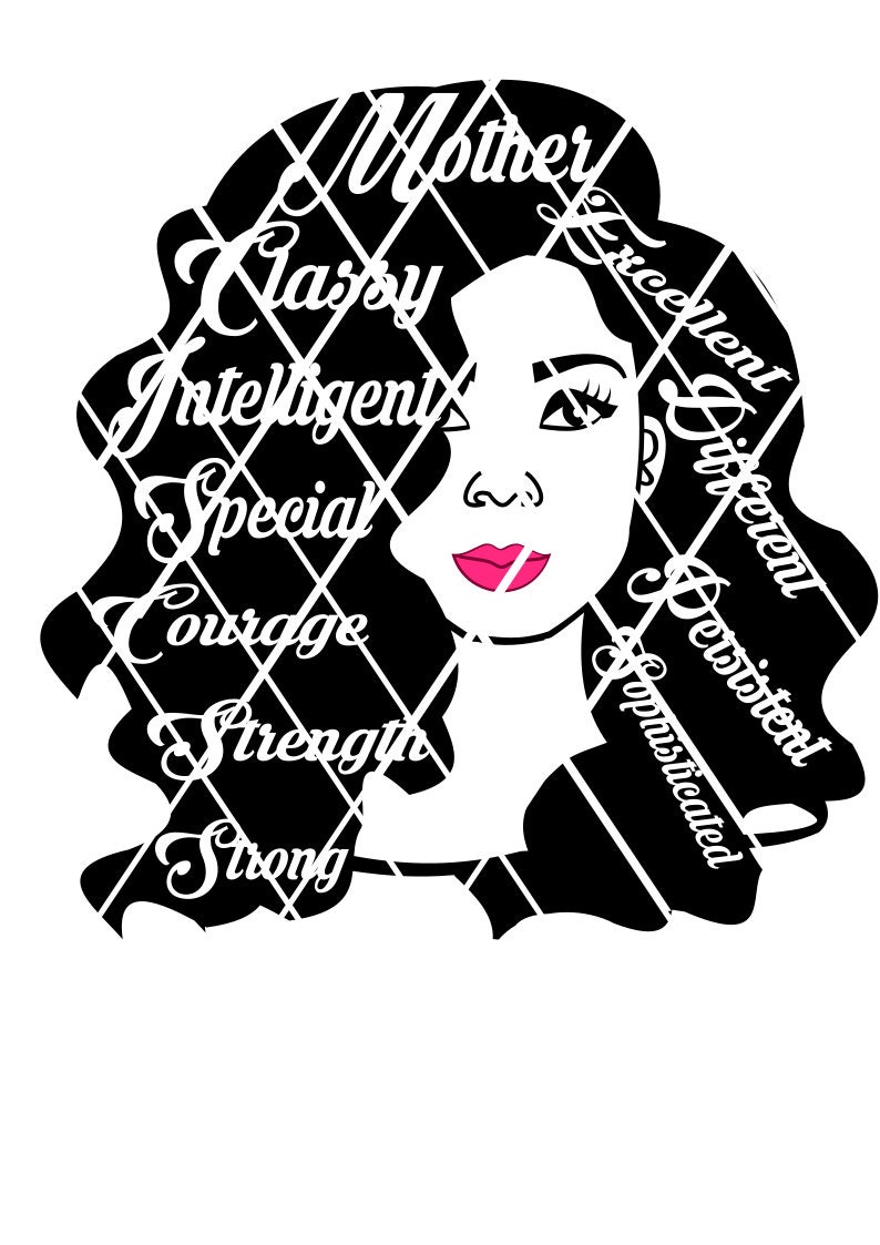 Download Afro womanBlack Woman svgWords in Hair svg Black women | Etsy
