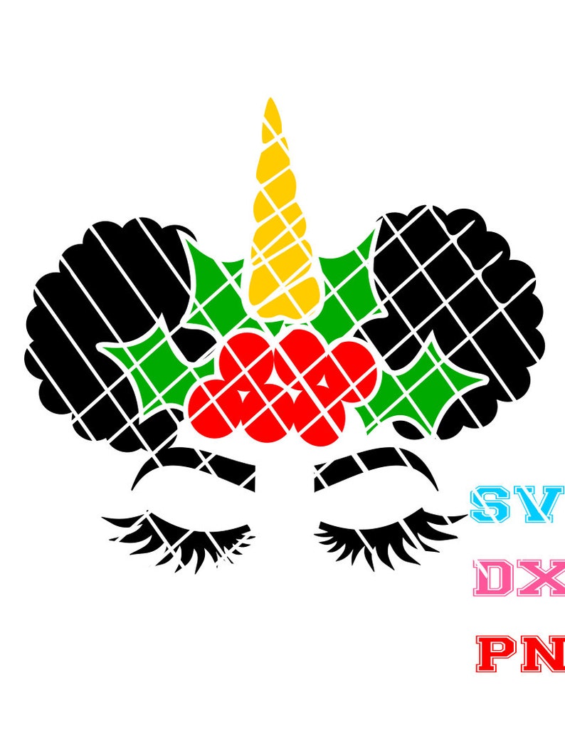 Download Christmas afro svgAfro Unicorn SVG Unipuffs svgcutting | Etsy