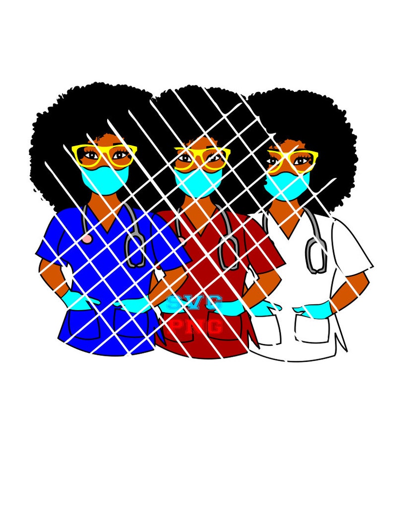 Download Black Nurse with mask svg Black woman svgHalf body | Etsy