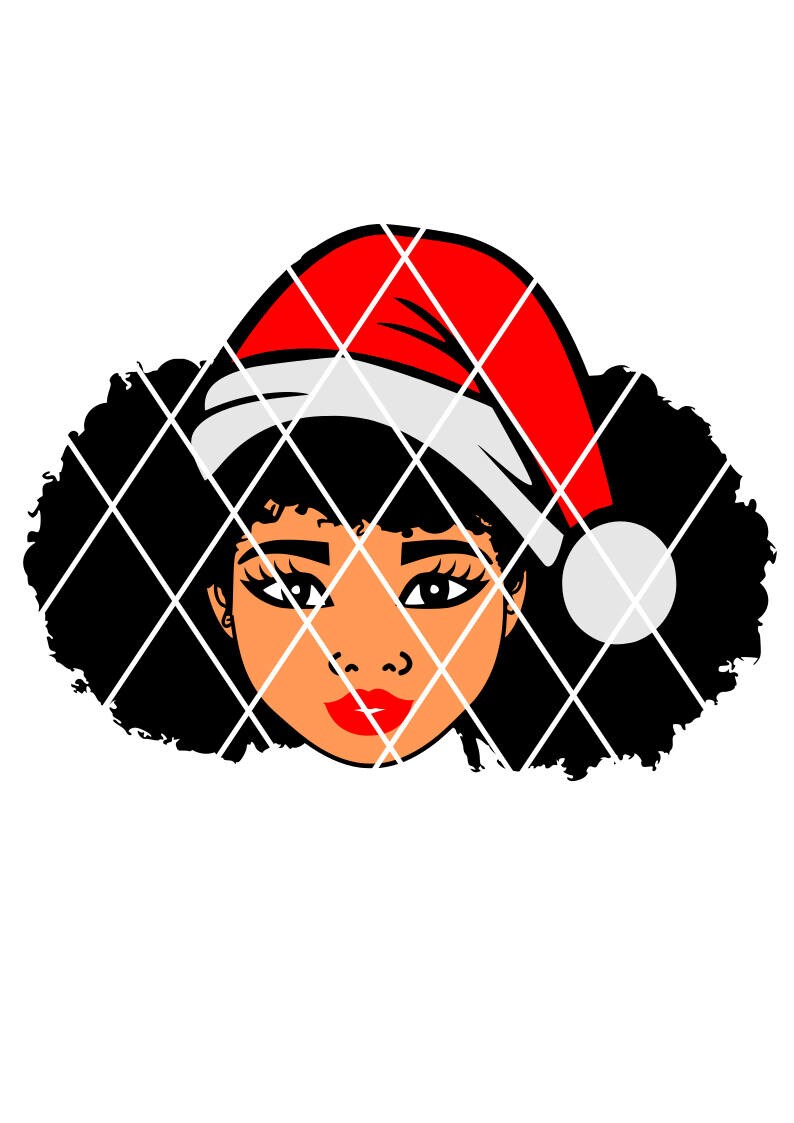 Download Afro puffs svg Christmas svgAfro Santa girlSilhouette | Etsy