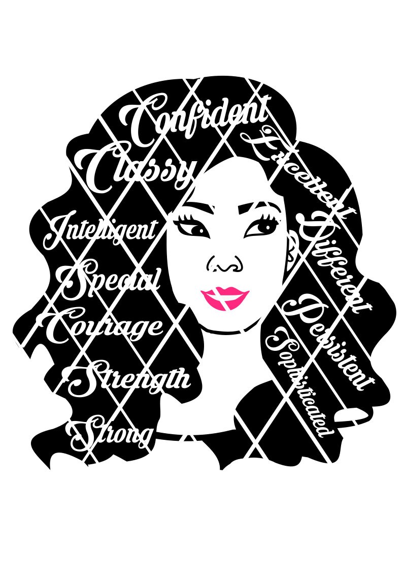 Download African American Side Eye Afro Girls Afro Hair Svg Black Woman Svg Nubian Svg Silhouette Svg Afro Svg Words In Hair Svg