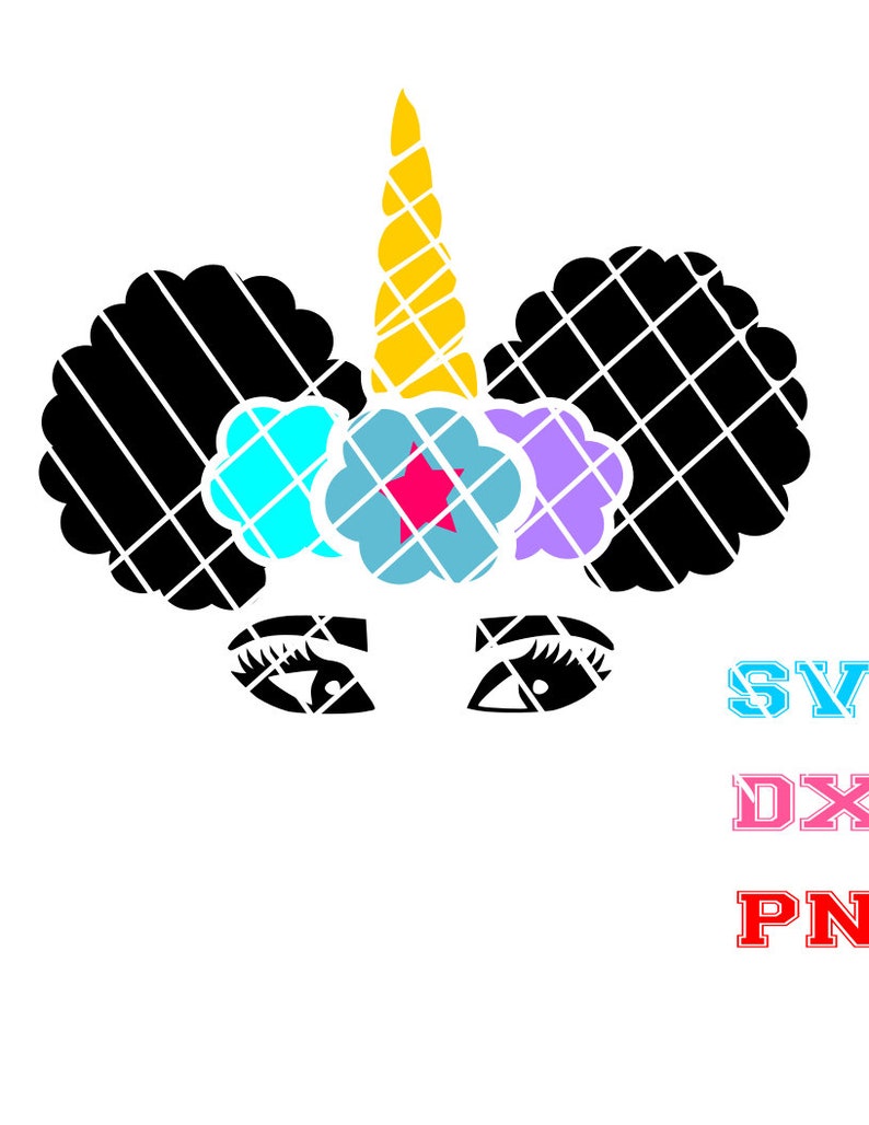 Afro Unicorn SVG Unipuffs svgcutting fileAfrican | Etsy