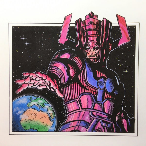 Galactus art print A4! Marvel comics gift! Superhero gift idea!