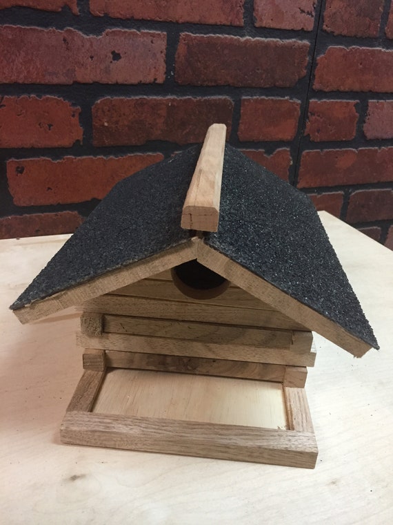 Birds Log Cabin Birdhouse Etsy